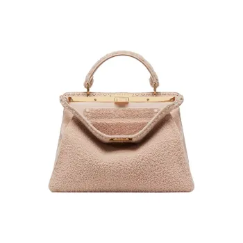 FENDI Peekaboo ISeeU Sheepskin Shoulder Bag, Crossbody Bag, Handbag Large Size Women's Pink, Candy