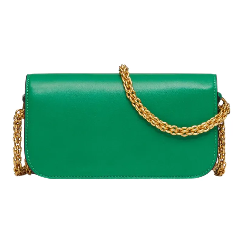 Valentino Locò Calfskin Baguette Bag One Shoulder Underarm Bag Handbag Mini Women's Vibrant Green-3