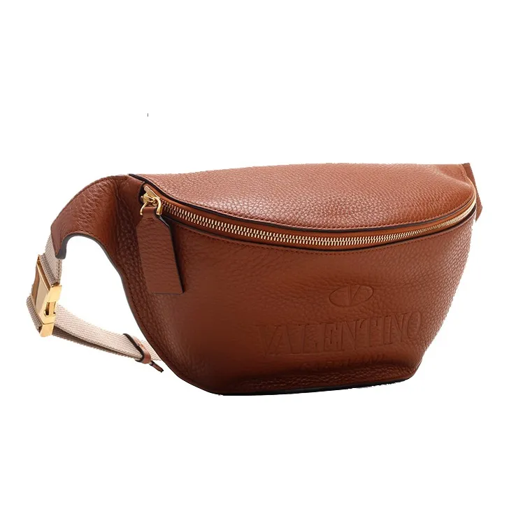 Valentino Grained Leather Fanny Pack Regular Men's Cognac Brown-2