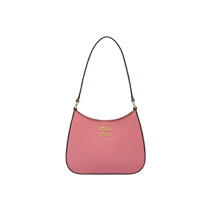 MIU MIU Madras Grained Leather Handbag Shoulder Bag Crossbody Bag Unisex Pink & Purple-0