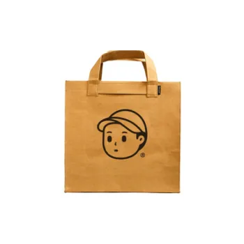 Finerworld Washable Kraft Paper Moving Bag Tote Bag Shopping Bag Shoulder Bag Handbag Regular Unisex Brown