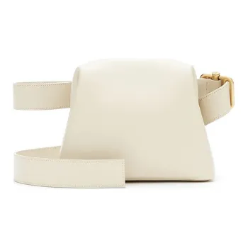 OSOI MINI BROT Italian Version Calfskin Chinese Steamed Bun Bag, Shoulder Bag, Crossbody Bag Mini Women's Cream White