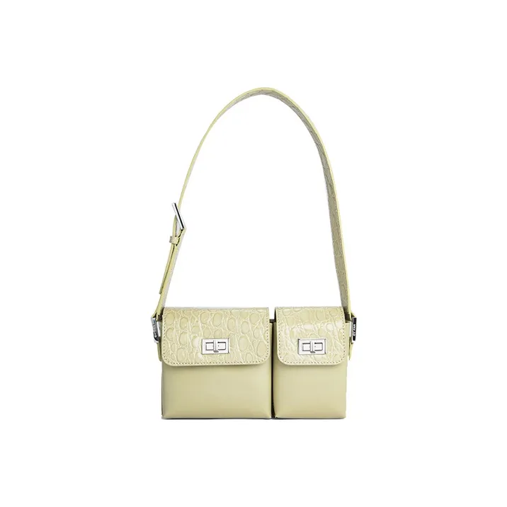 By Far Baby Billy Cow Leather Gemini Bag, Shoulder Bag, Crossbody Bag, Shoulder Bag Women's Olive Green-0