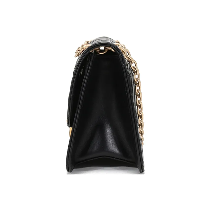 FERRAGAMO Cow Leather Shoulder Bag Women's Black-2