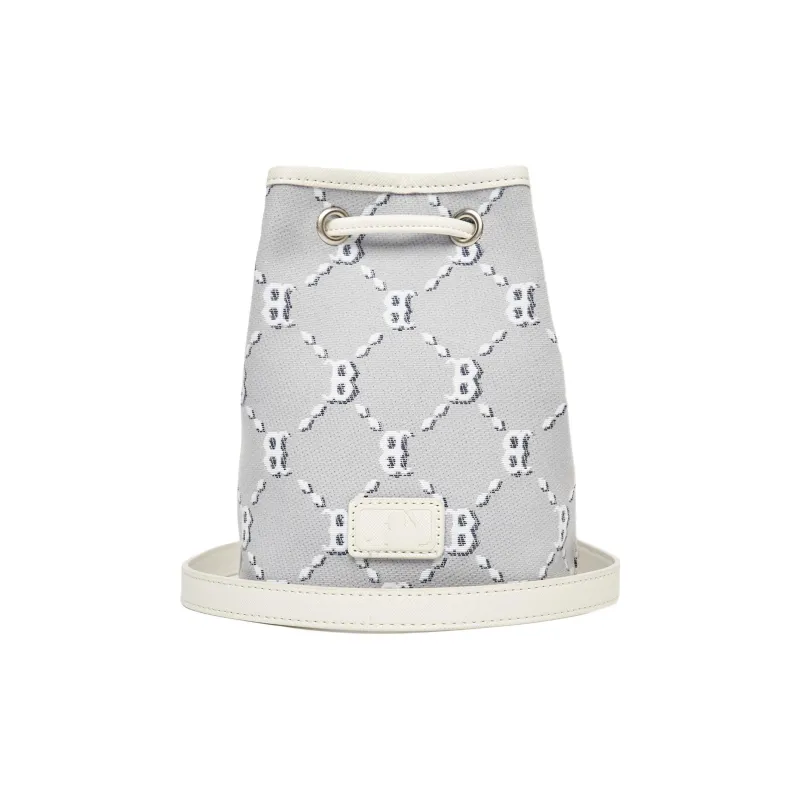MLB Monogram Collection Polyester Bucket Bag, Shoulder Bag, Crossbody Bag Mini Unisex Light Gray-3