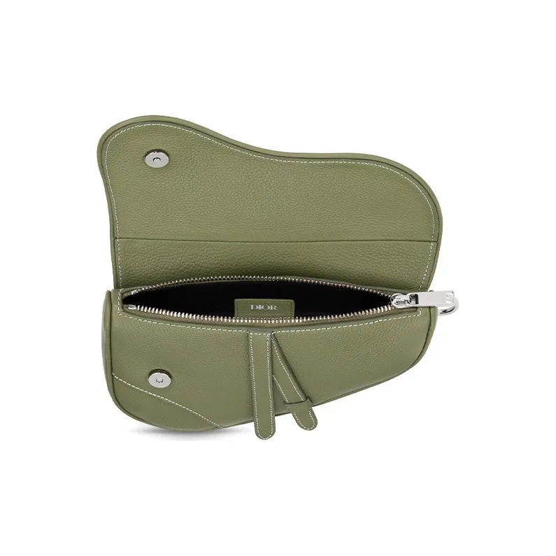DIOR Saddle Grained Calfskin Saddle Bag Shoulder Bag Crossbody Bag Men's Avocado Green-3