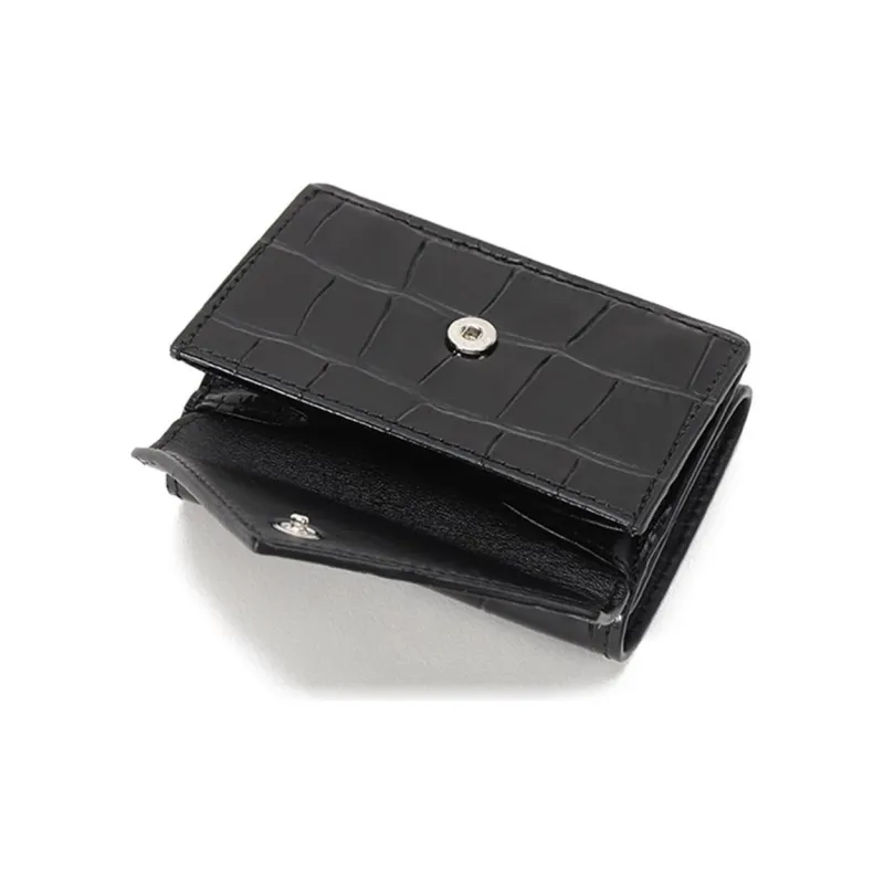 Balenciaga PAPIER Cow Leather Wallet Mini Unisex Black-5