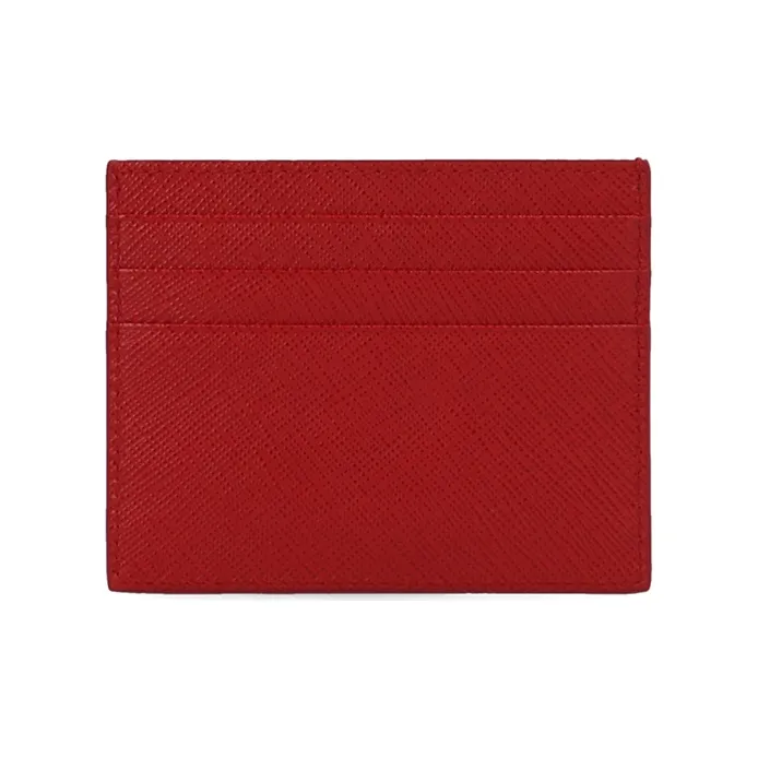 PRADA Cow Leather Card Holder Card Holder Women's Red-1