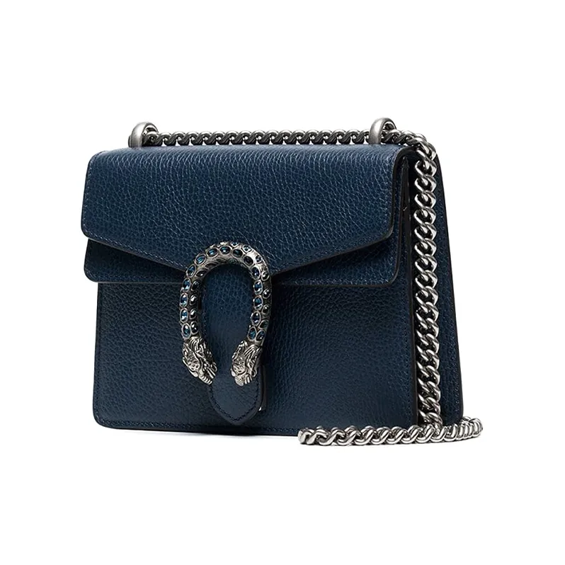 GUCCI Dionysus Leather Chain Bag Shoulder Bag Crossbody Bag Women's Dark Blue-1