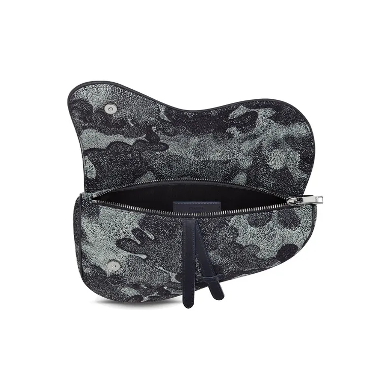 DIOR PETER DOIG Collaboration Denim Saddle Bag, Sling Bag Men's Camouflage-4