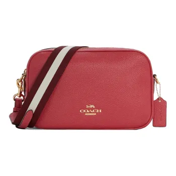 COACH Jes Leather Camera Bags Crossbody Bags Medium Size Women's Strawberry Red