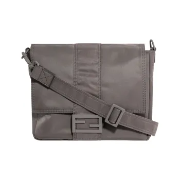 FENDI Baguette Nylon Baguette Bag Messenger Bag Crossbody Bag Shoulder Bag Men's Gray