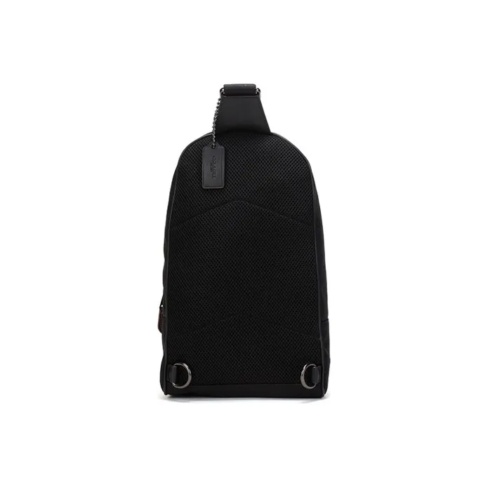 COACH Academy Fabric One Shoulder Backpack Crossbody Bag Men's Black-3