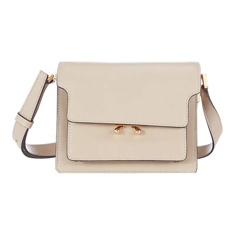 MARNI Trunk Cow Leather Shoulder Bag, Crossbody Bag, Trunk Bag Small Size Women's Light Camel Sand Dune-0