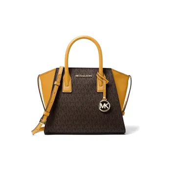 MICHAEL KORS Avril Leather Ear Bag, Handbag, Crossbody Bag Trumpets Women's Golden Orange
