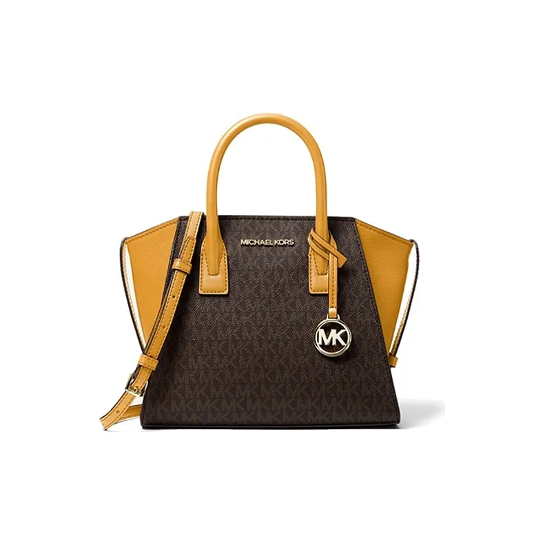 MICHAEL KORS Avril Leather Ear Bag, Handbag, Crossbody Bag Trumpets Women's Golden Orange-0