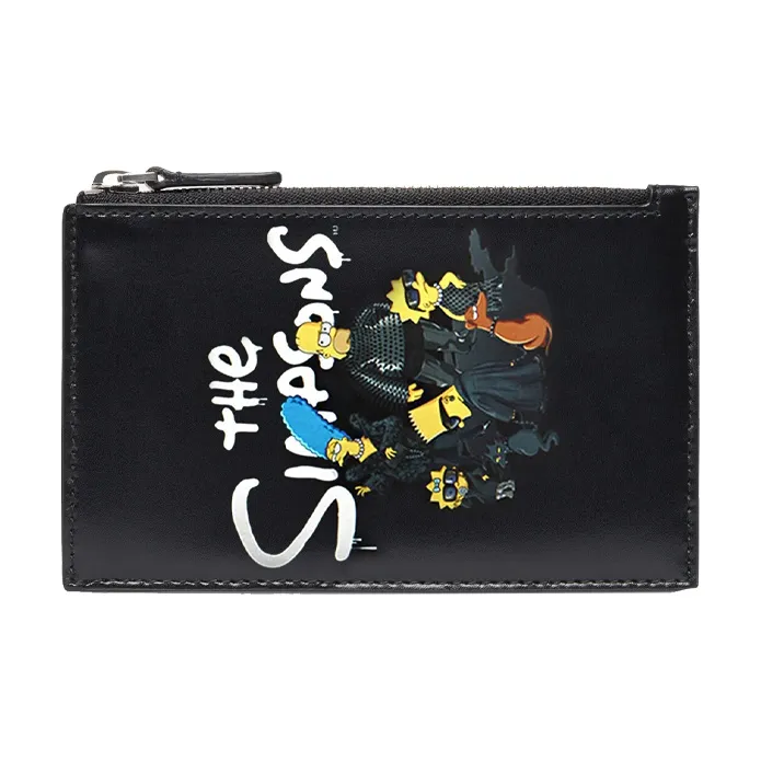 Balenciaga Cow Leather Coin Purse And Card Holder Unisex Black-0