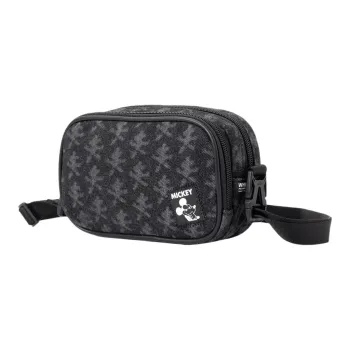 LiNing Disney Mickey Collaboration Sports Life Collection 100% Cotton Shoulder Bag Crossbody Bag Regular Unisex Black