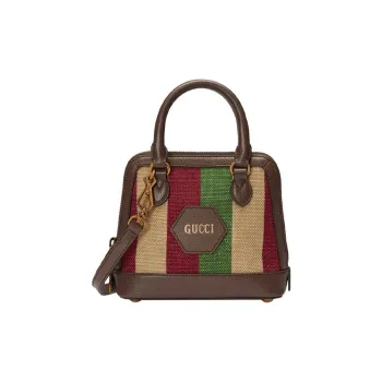 GUCCI Horsebit 1955 Canvas Leather Shoulder Bag Crossbody Bag Handbag Mini Women's Brown/Multicolor