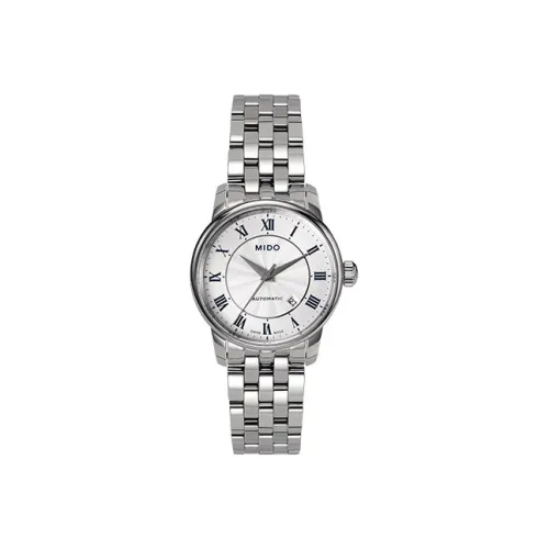 MIDO Wmns Baroncelli Series Automatic Mechanical Watch M7600.4.21.1 Silver/White