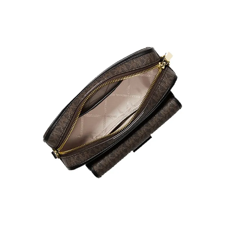 MICHAEL KORS MK Bradshaw Canvas Commuter Bag Camera Bag Crossbody Bag Medium Size Women's Acorn Brown-2