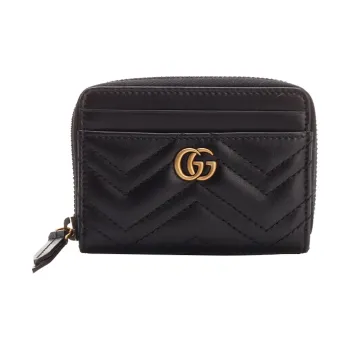 GUCCI Marmont Leather Coin Purse Regular Women's Black