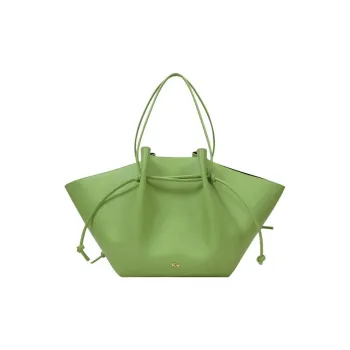 YUZEFI Leather Tote Handbag Women's Green