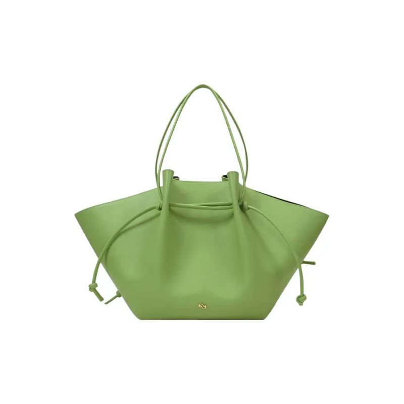 YUZEFI Leather Tote Handbag Women's Green-0