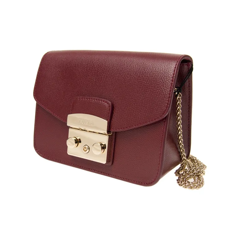 Furla Metropolis Collection Cow Leather Small Square Bag Crossbody Bags Mini Women's Red-1