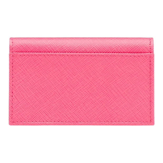 PRADA Saffiano Leather Card Holder Women's Pink Peony-1