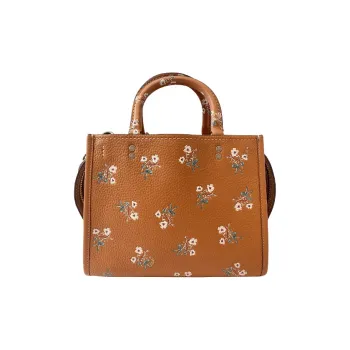 COACH Rogue Cow Leather Tote Bag, Shopping Bag, Shoulder Bag, Crossbody Bag, Handbag Large Size Women's Orange