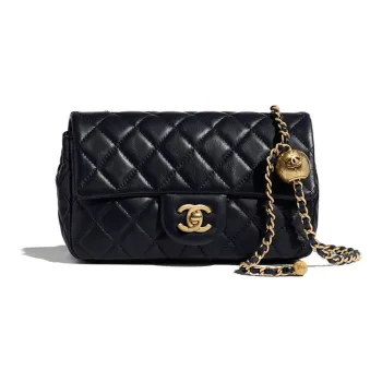 CHANEL Classic Flap CF Shoulder Bag Lambskin Black