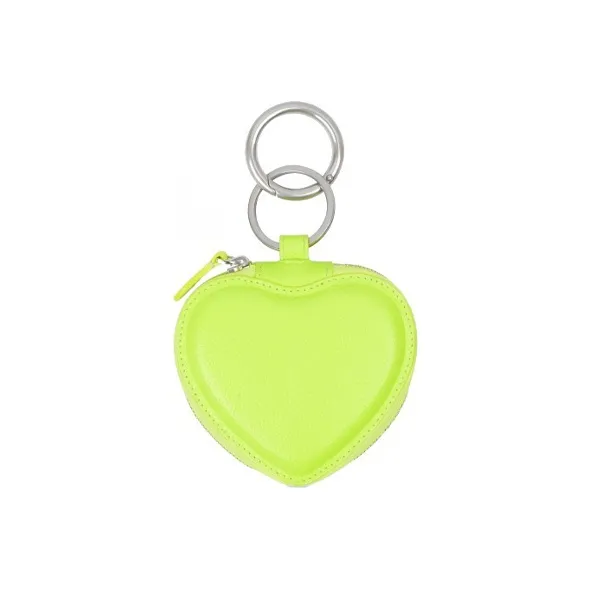 Balenciaga Cow Leather Mirror Bag Coin Purse Key Pouch Women's Fluorescent Yellow-1