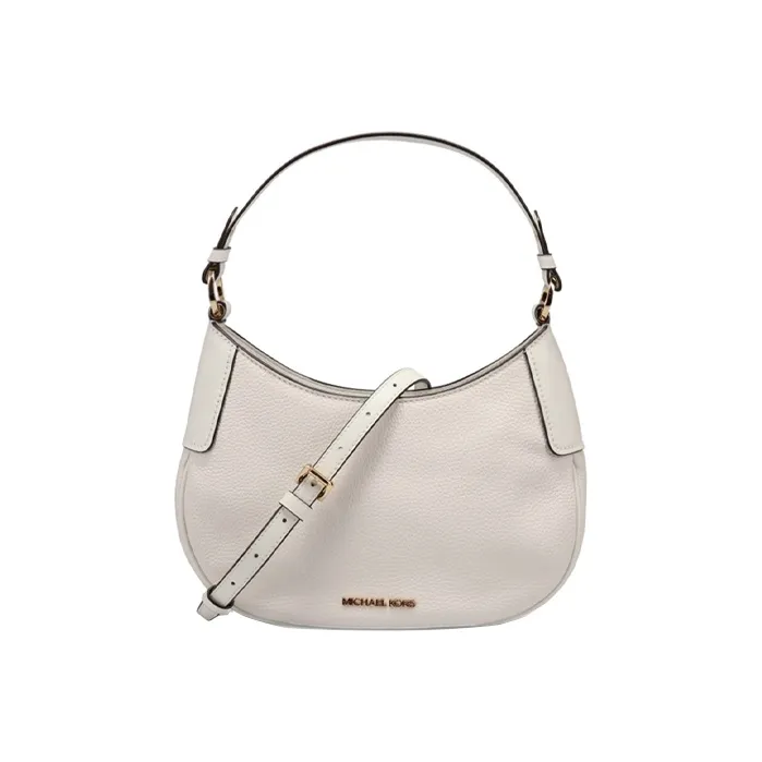 MICHAEL KORS MICHAEL KORS Handbag Collection Lillian Leather Crescent Moon Shoulder Bag Handbag Women's White-0