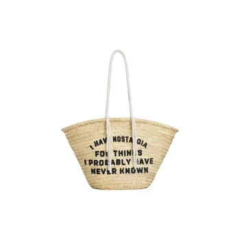 CELINE Raffia Shoulder Bag Basket Bag Regular Women's Light Umber