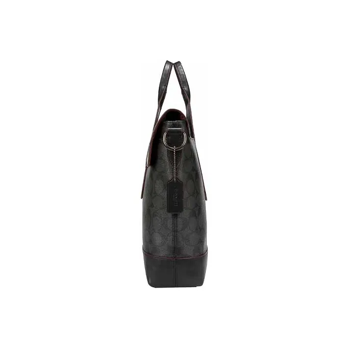 COACH Hamilton With Leather Laptop Bags Briefcase Shoulder Bag Crossbody Bag Handbag Large Size Men's Charcoal Black-2