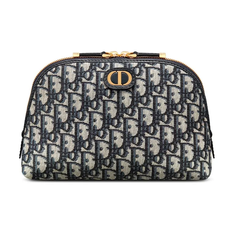DIOR 30 Montaigne Fabric Clutch, Toiletry Bag, Storage Bag, Makeup Bag Women's Denim Blue-0