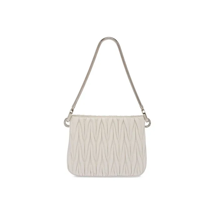 MIU MIU Leather Crossbody Bag, Shoulder Bag Women's White-1