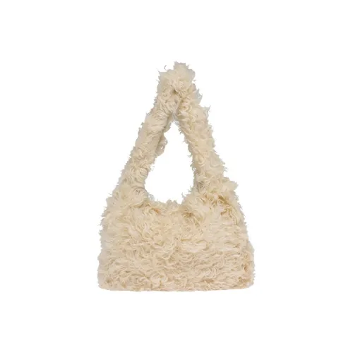 MIU MIU Shearling Tote Bag Shopping Bag Shoulder Bag Handbag Women's Ivory