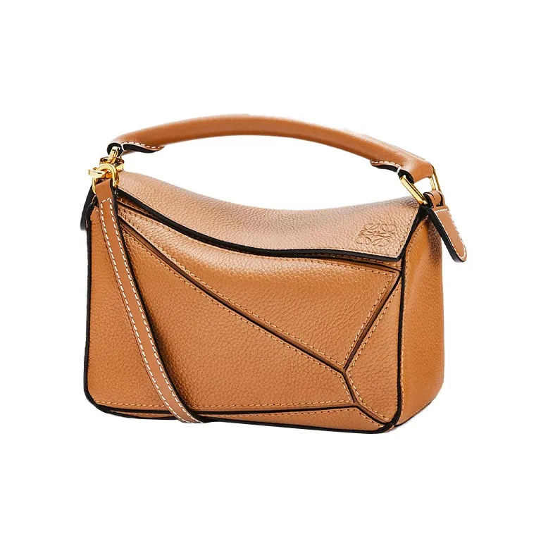 LOEWE Puzzle Calfskin Geometric Puzzle Bag, Handbag, Shoulder Bag, Crossbody Bag Mini Women's Light Caramel Brown-0