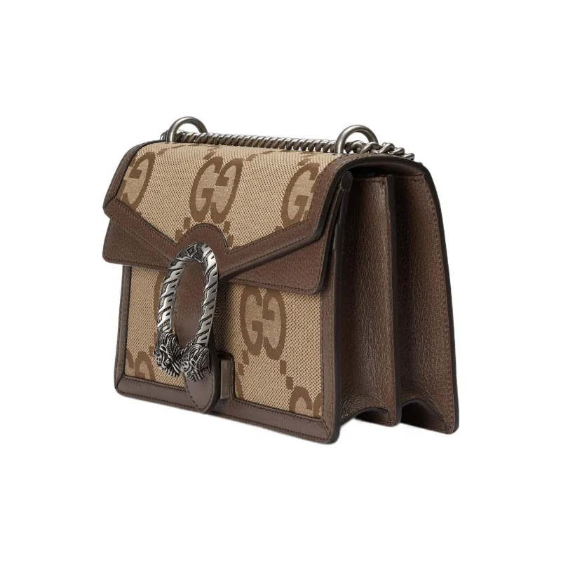 GUCCI Dionysus Canvas With Leather Crossbody Bag, Shoulder Bag Women's Beige Brown-1