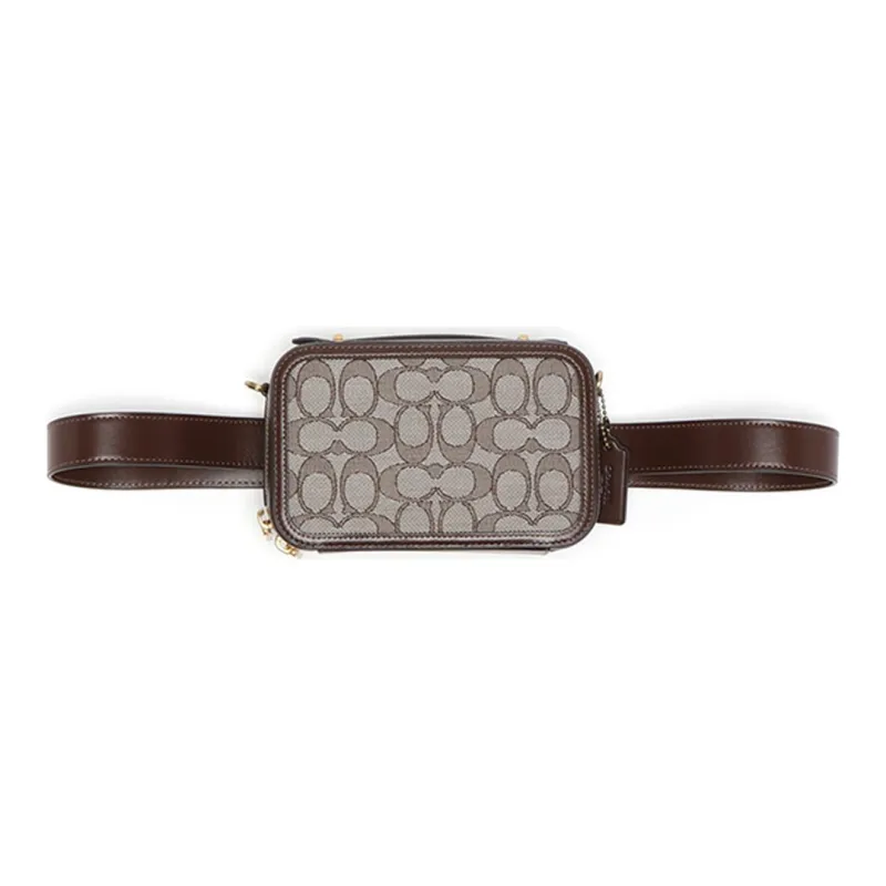 COACH Alie Canvas Leather Box Bag Camera Bag Handbag Shoulder Bag Crossbody Bag Fanny Pack Mini Women's Brown Monogram-2