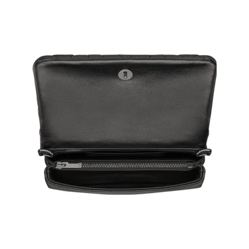 DIOR Cow Leather Shoulder Bag Crossbody Bag Clutches Regular Women's Black Silver-1