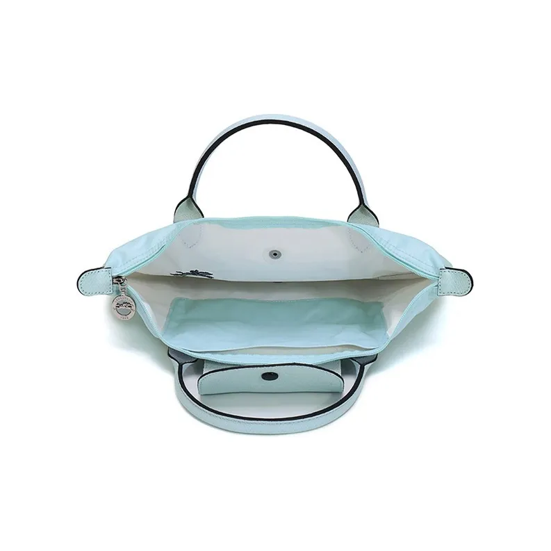 LONGCHAMP Canvas With Leather Dumpling Bag Handbag Trumpets Women's Powder Blue-5