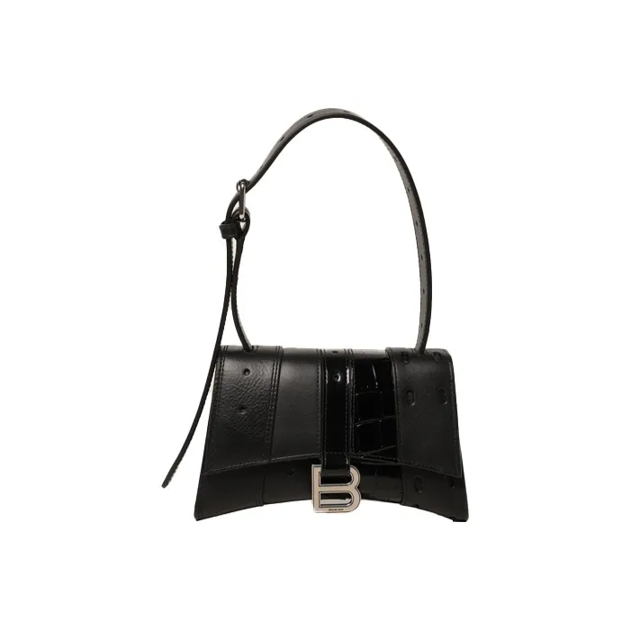 Balenciaga Matte Leather One Shoulder Handbags Mini Women's Black-0