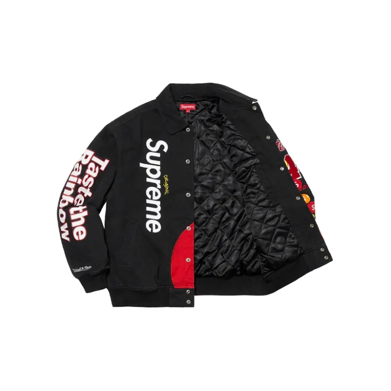 Supreme Skittles Mitchell & Ness Varsity Jacket-2