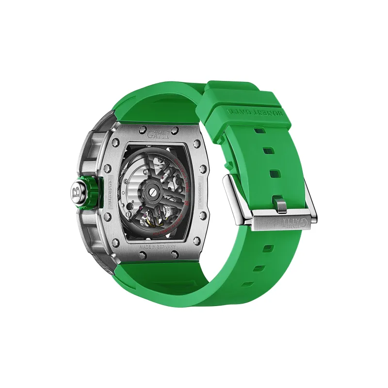 BONEST GATTI Phantom Speed Collection Automatic Mechanical Movement Silicone Strap Watch Men's Watches Green Dial-2