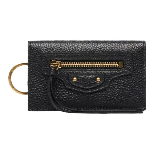 Balenciaga Neo Classic Grained Calfskin Key Pouch Women's Black