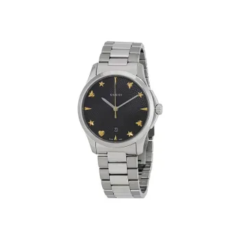 GUCCI Wrist Watch Automatic Mechanical Movement Stainless Steel Watchband Black Dial Unisex