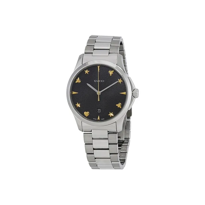 GUCCI Wrist Watch Automatic Mechanical Movement Stainless Steel Watchband Black Dial Unisex-0